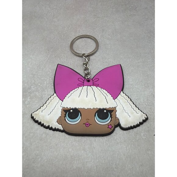Mga Other - LOL Surprise Keychain W/ Pink Bow & White Braids MGA Collectible Accessory